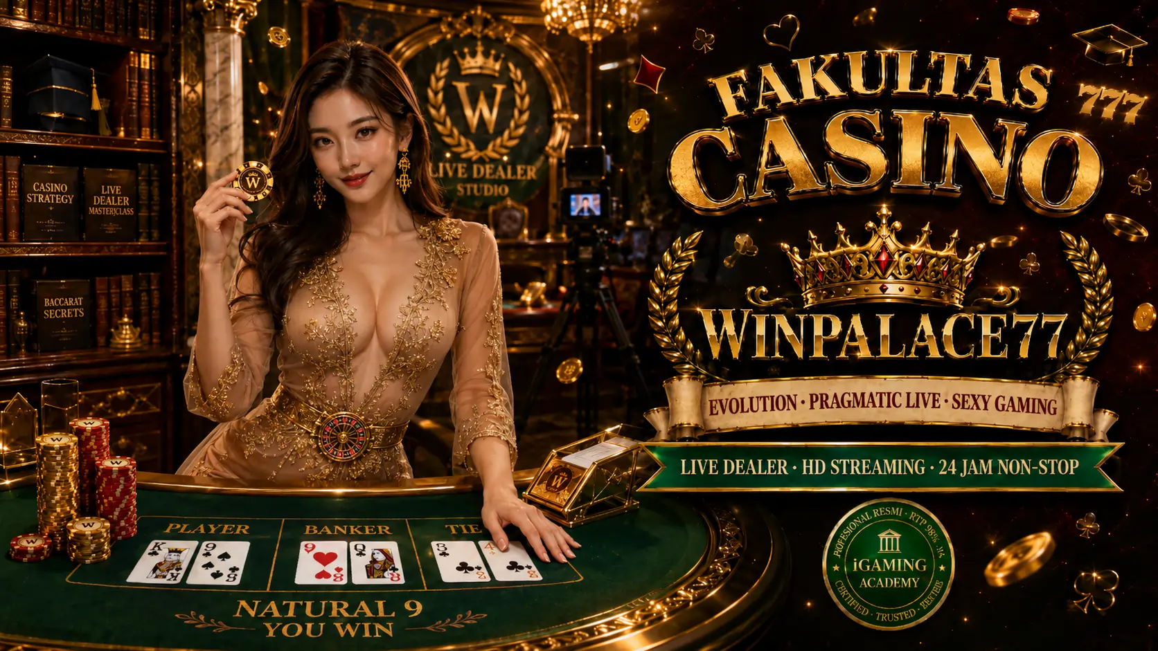 Galeri Casino Winpalace77 - Studio live dealer bersertifikasi Evolution Gaming, Pragmatic Live, Sexy Gaming, Pretty Gaming