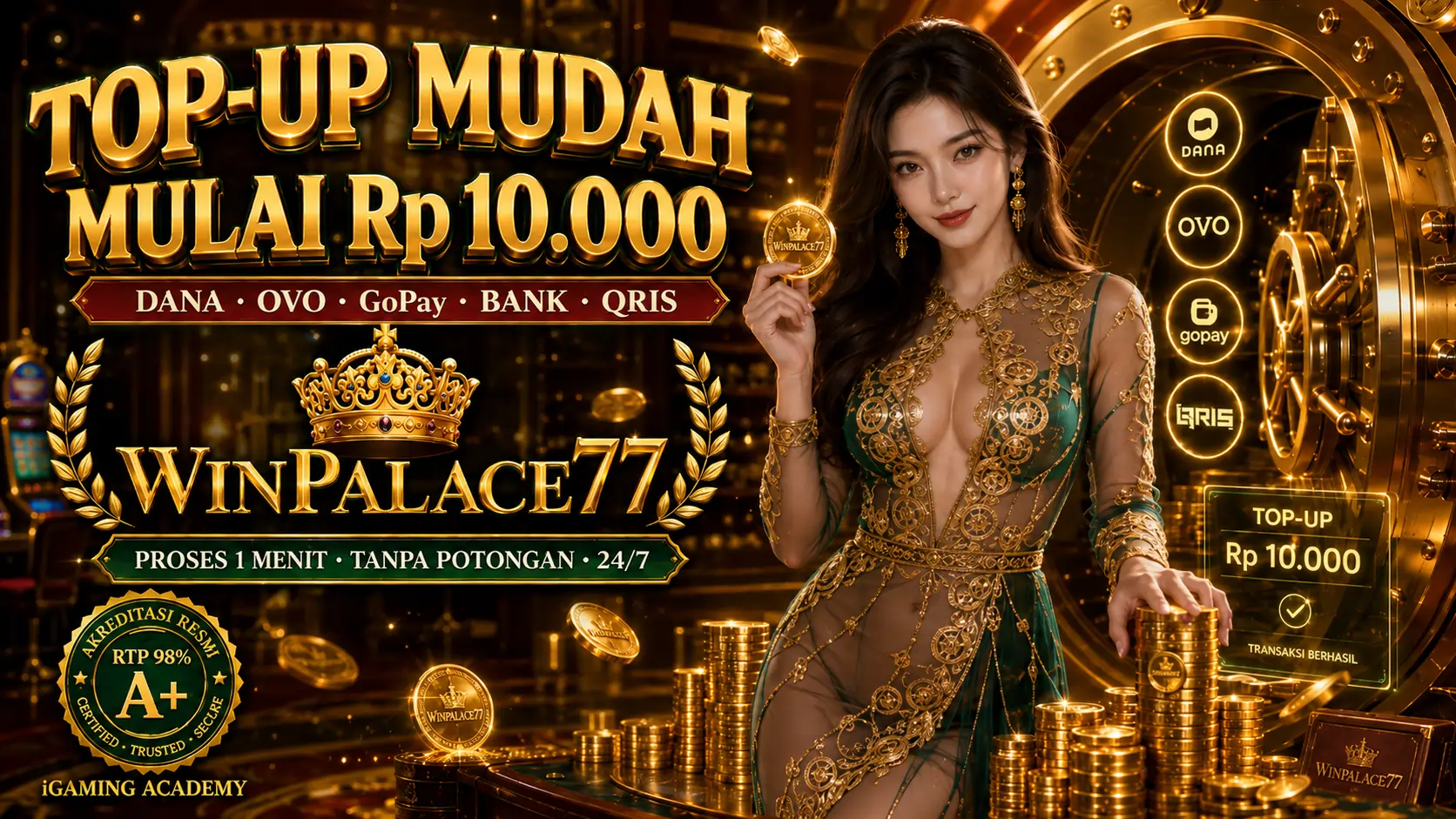 Deposit akademi - Top-up biaya kursus game iGaming mulai Rp 10.000 via bank dan e-wallet